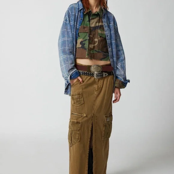 Urban Renewal Green and Brown Camouflage Utility Jacket - Picture 2 of 4